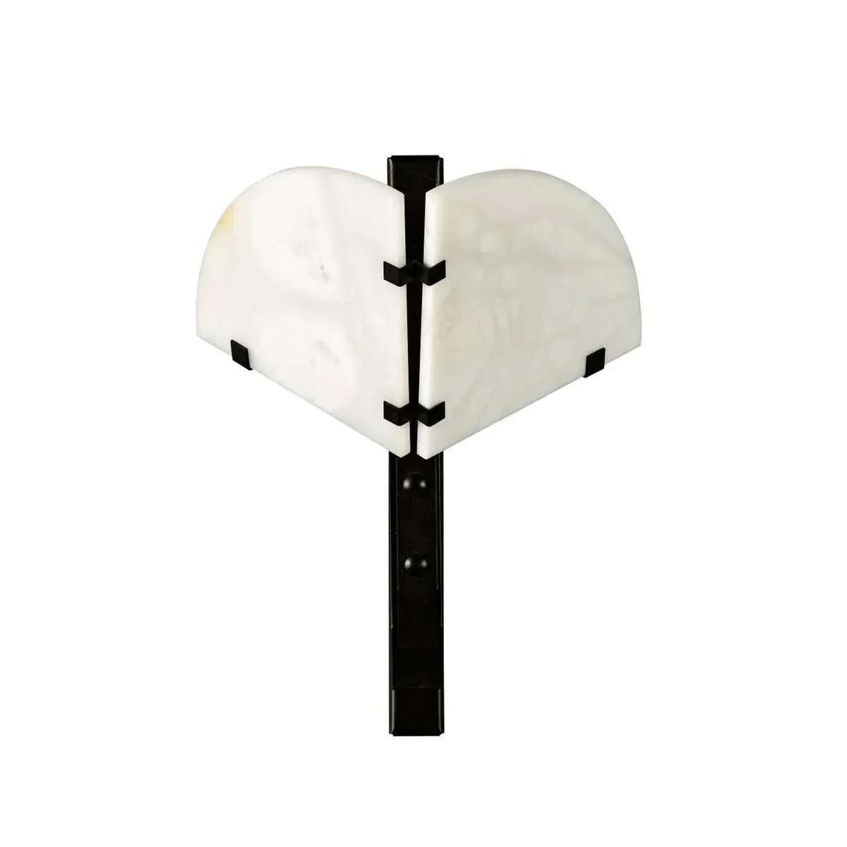 Genuine Alabaster Fan Wall Sconce Black Frame | Single or Double Hallway Light Dining 2700k Casalola Lights Luxury