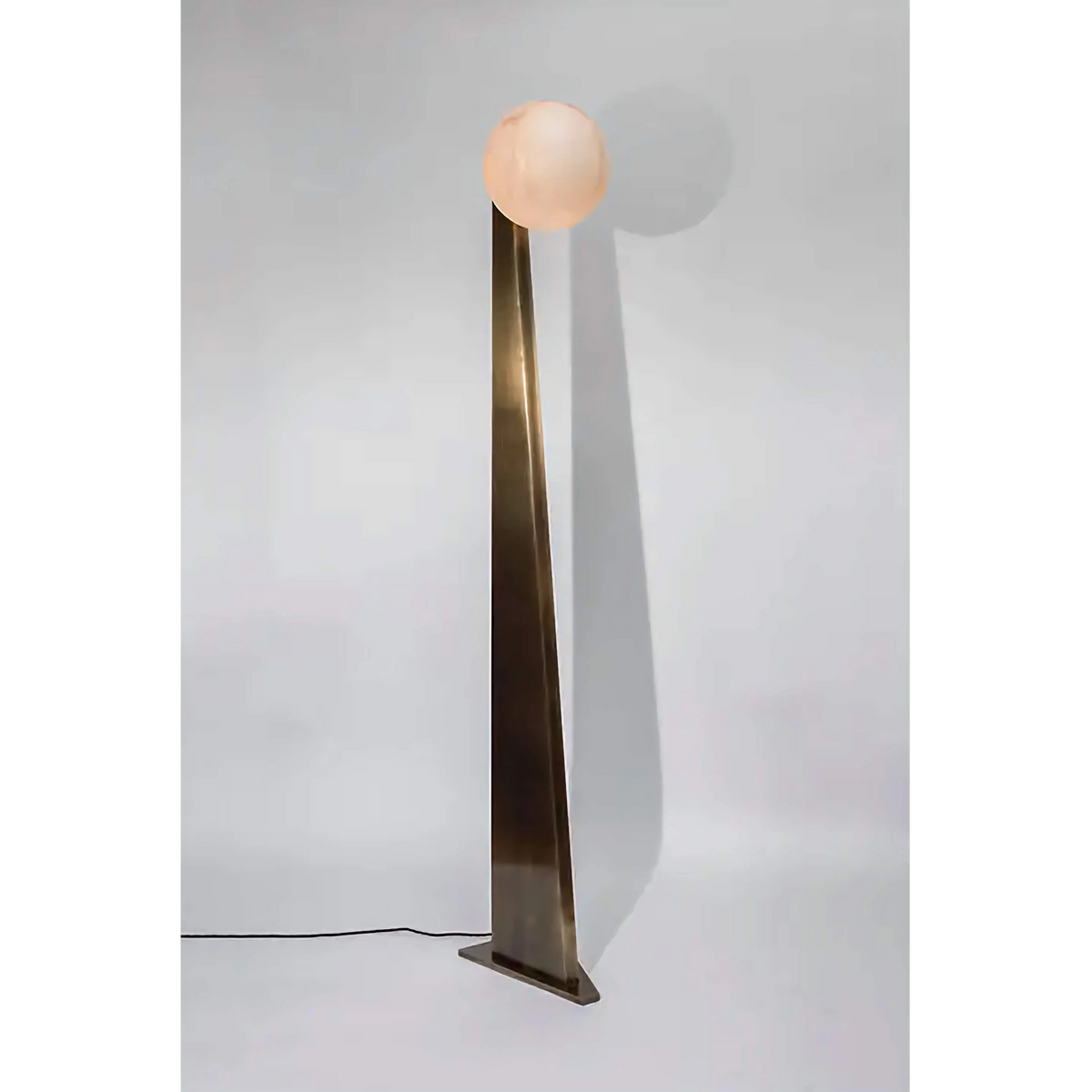 Patinated Brass & Glass Globe Floor Lamp | 160cm Tall E26/e27 Foyer Sculpture Dimmable Option Casalola Lights Luxury