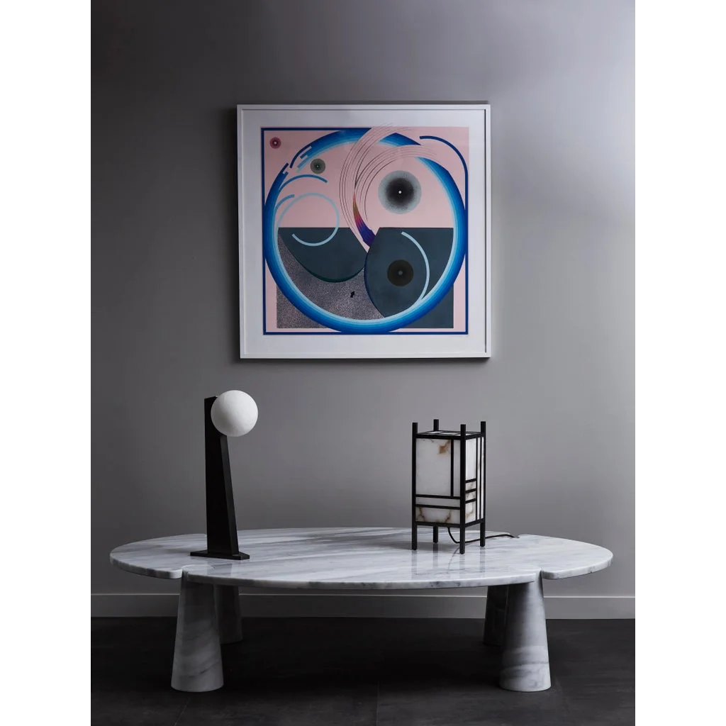 Patinated Steel Oblique Table Lamp | Studio Brera Sculptural – Dimmable Led Black for Living Room