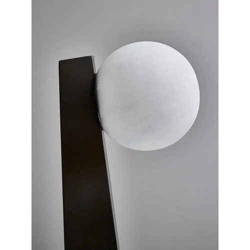 Patinated Steel Oblique Table Lamp | Studio Brera Sculptural – Dimmable Led Black for Living Room