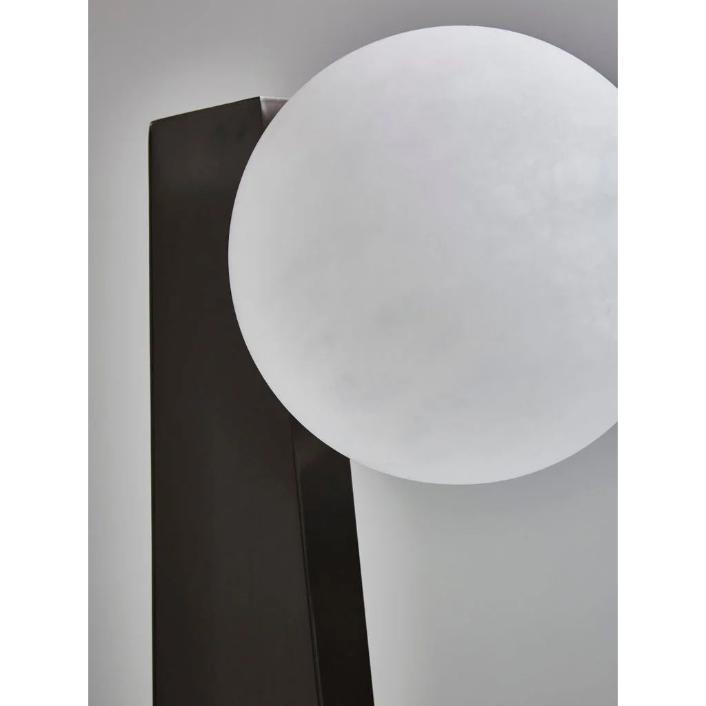Patinated Steel Oblique Table Lamp | Studio Brera Sculptural – Dimmable Led Black for Living Room