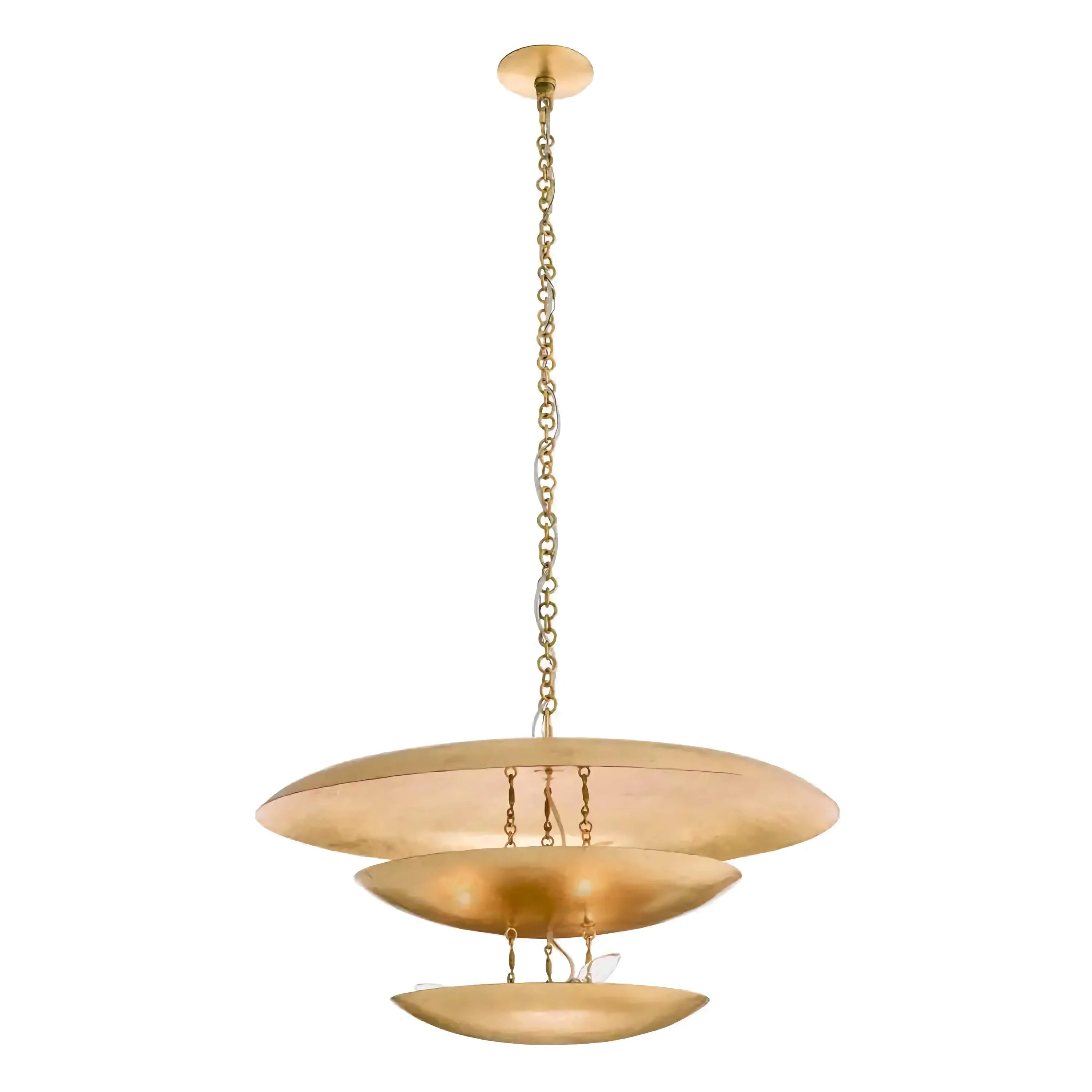 Satin-brushed brass tier detail