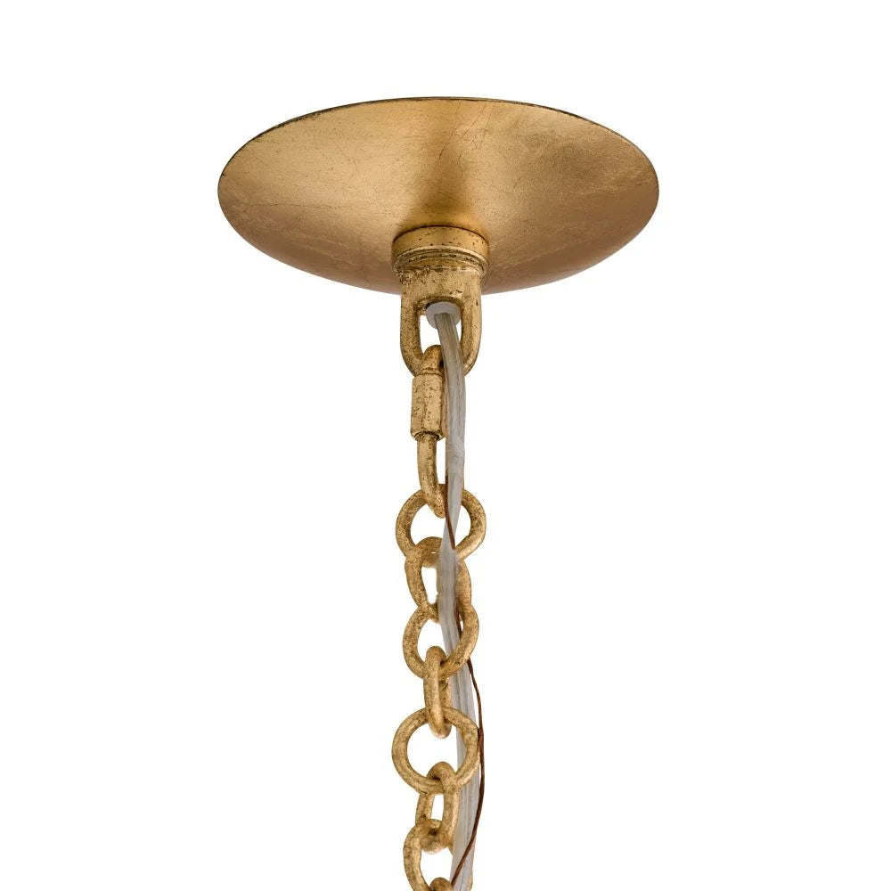 Sculptural gold tiered pendant full view