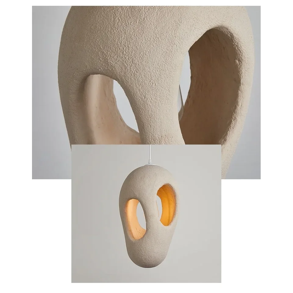 Sculptural Japandi Pendant Lamp Resin Light Fixtures for Dining Room Kitchen Living