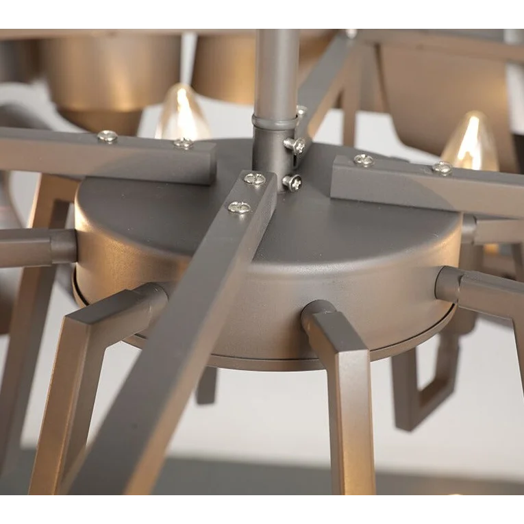Sculptural Ribbon Chandelier 60-80cm | Hand-formed Iron Statement Light Grey or Gold Dining & Living Casalolalights