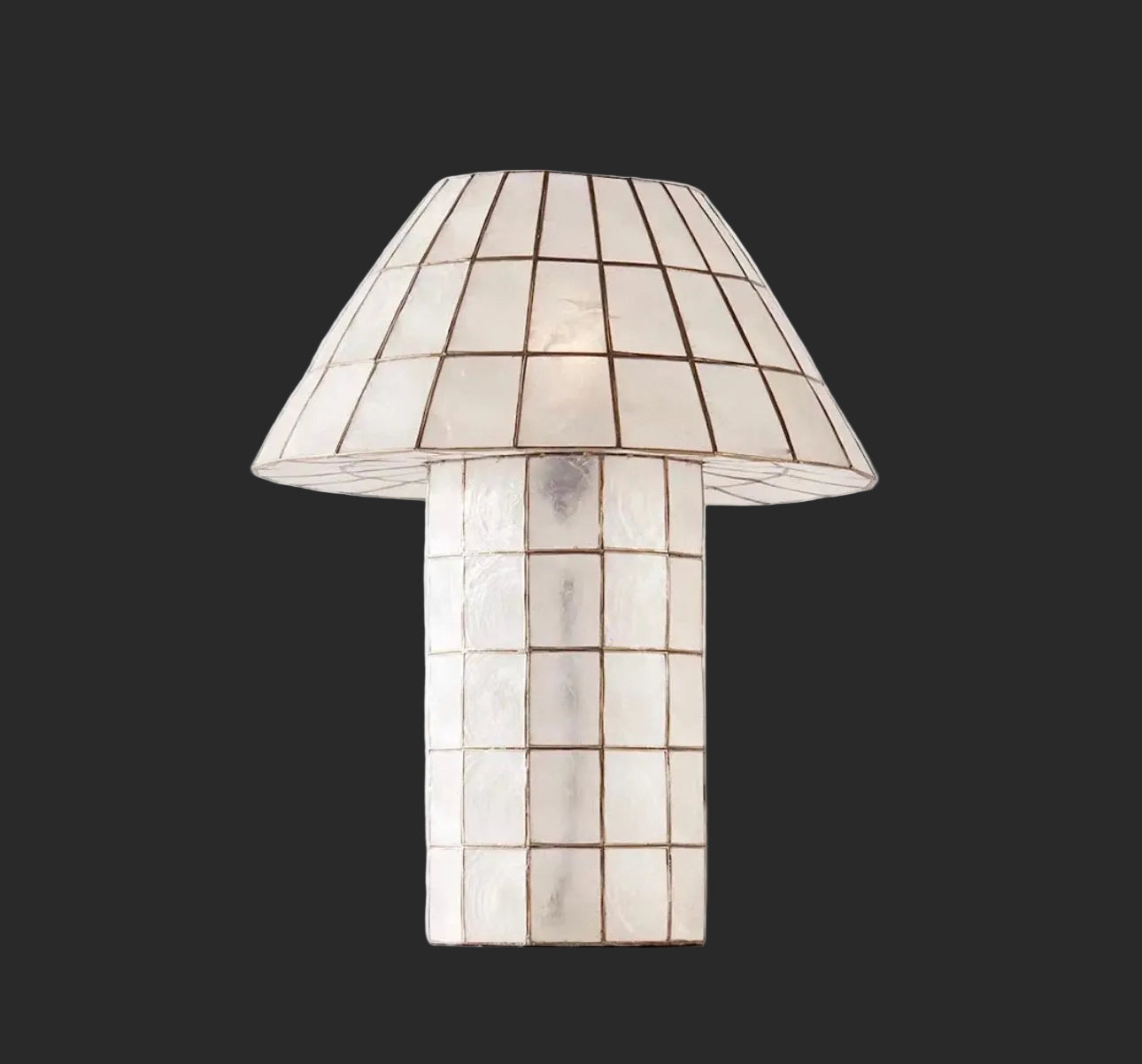 Seashell Grid Table Lamp in Patinated Bronze for Ambient Lighting
