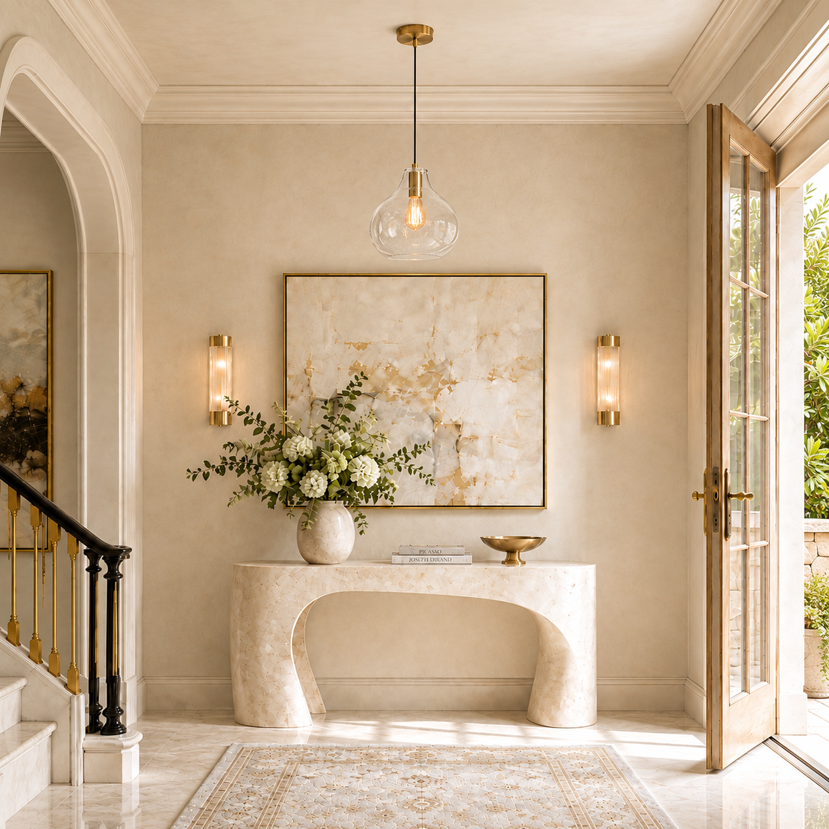 Seeded Glass Globe Pendant Brass | Air Bubbles Held in the Wall Bulb is Part of Design Casalola Lights Luxury Lamps
