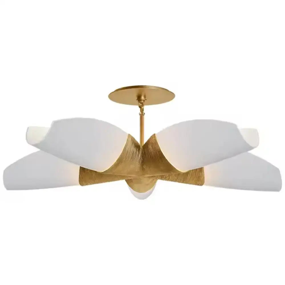 Sculptural Semi Flush Gold Chandelier | Modern Ceiling Statement - Semi-flush Mounts