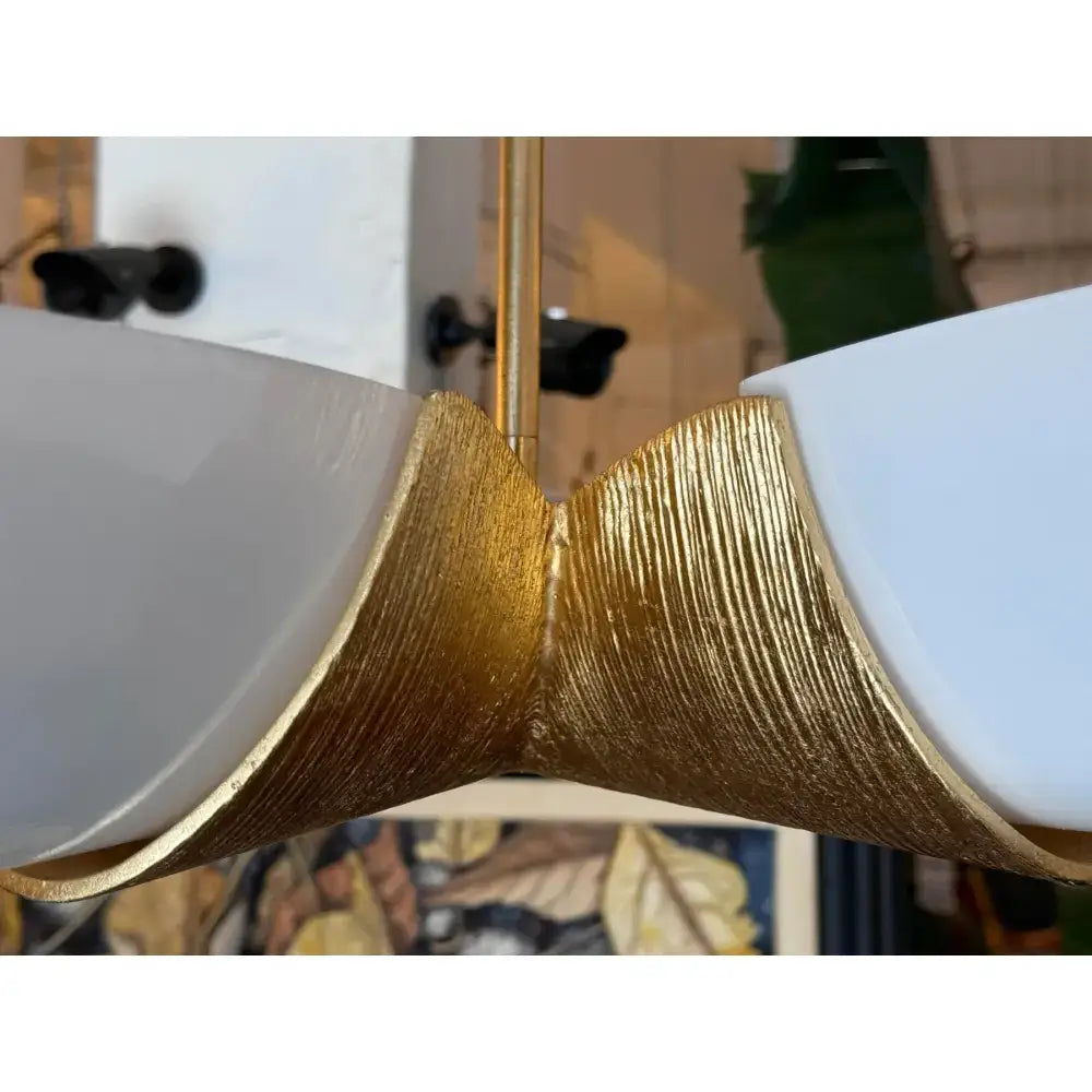 Sculptural Semi Flush Gold Chandelier | Modern Ceiling Statement - Semi-flush Mounts