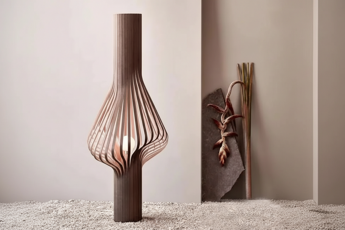 Bentwood Ash Floor Lamp | 120cm Low Profile or Walnut E26/e27 Dimmable Option Scandinavian Casalola Lights Luxury Lamps