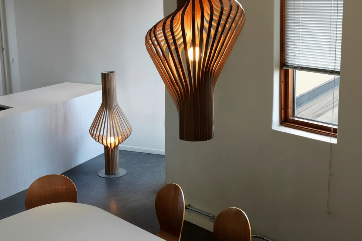 Bentwood Ash Floor Lamp | 120cm Low Profile or Walnut E26/e27 Dimmable Option Scandinavian Casalola Lights Luxury Lamps