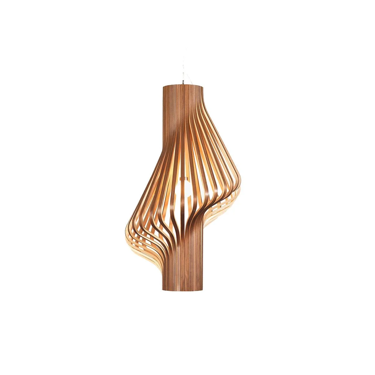 Curved Wood Pendant Lamp | Japandi Kitchen Island Light