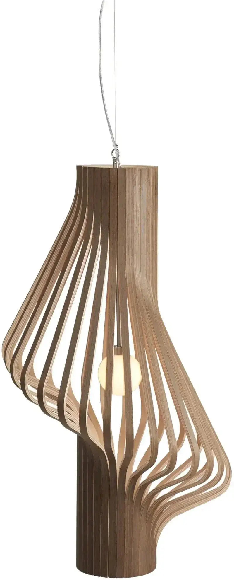 Curved Wood Pendant Lamp | Japandi Kitchen Island Light - Lamps