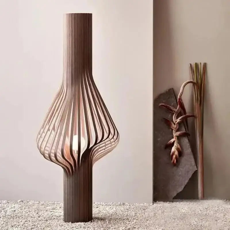 Scandinavian Bentwood Floor Lamp | Organic Sculptural Form - Lamps