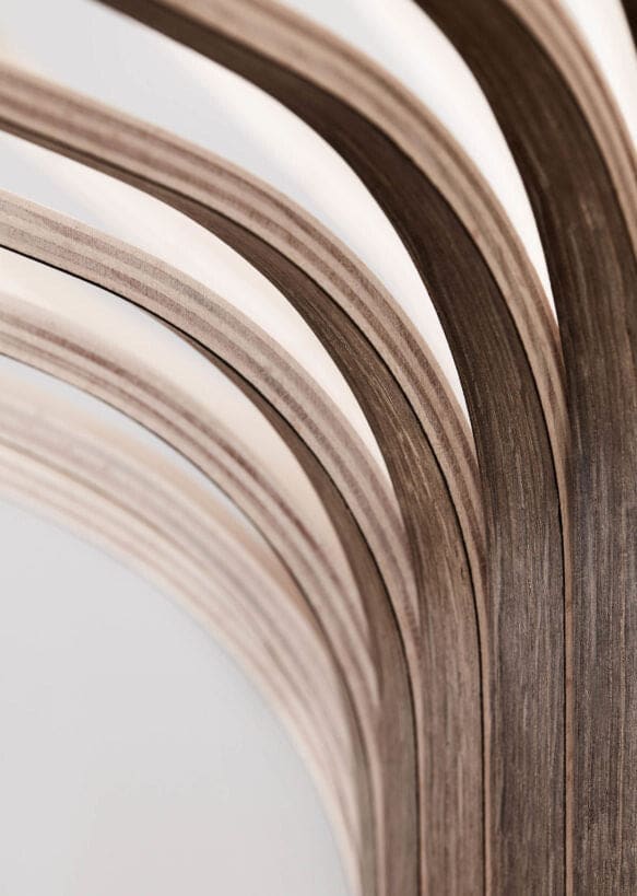 Curved Wood Pendant Lamp | Japandi Kitchen Island Light - Lamps