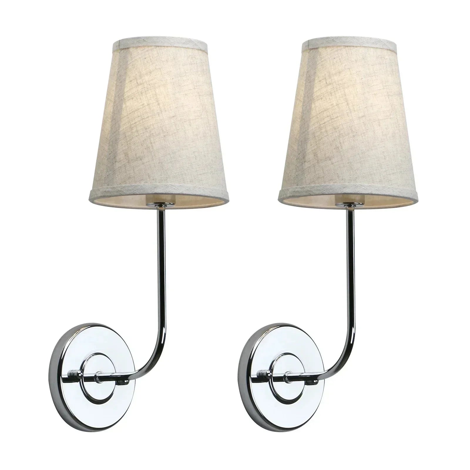 Classical Iron Wall Lamp with Fabric Shade - Elegant Dual-light Mounted Fixture for Bedroom, - Sconces