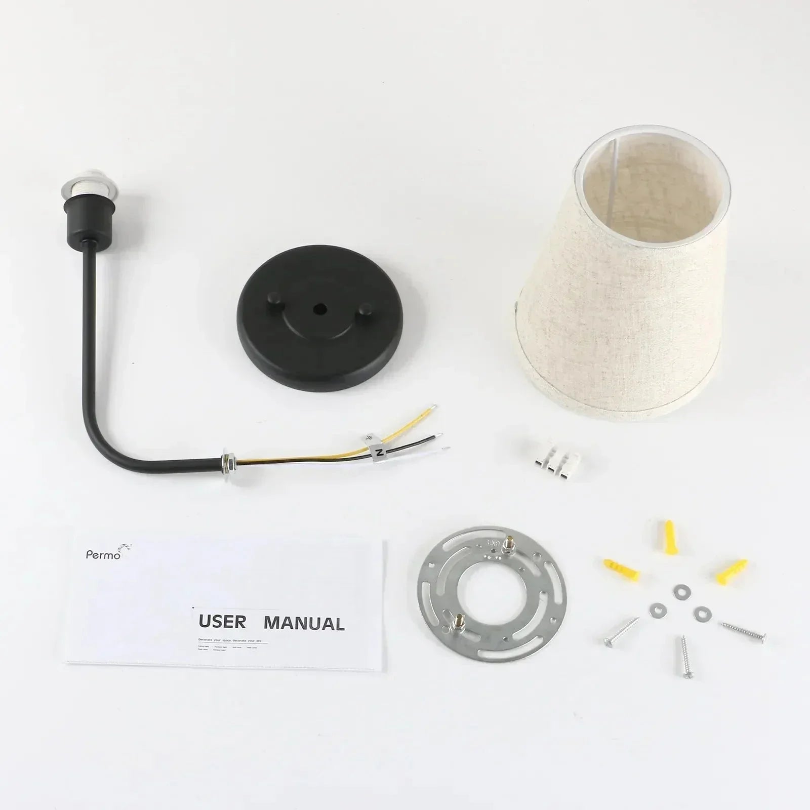 Classical Iron Wall Lamp with Fabric Shade - Elegant Dual-light Mounted Fixture for Bedroom, - Sconces