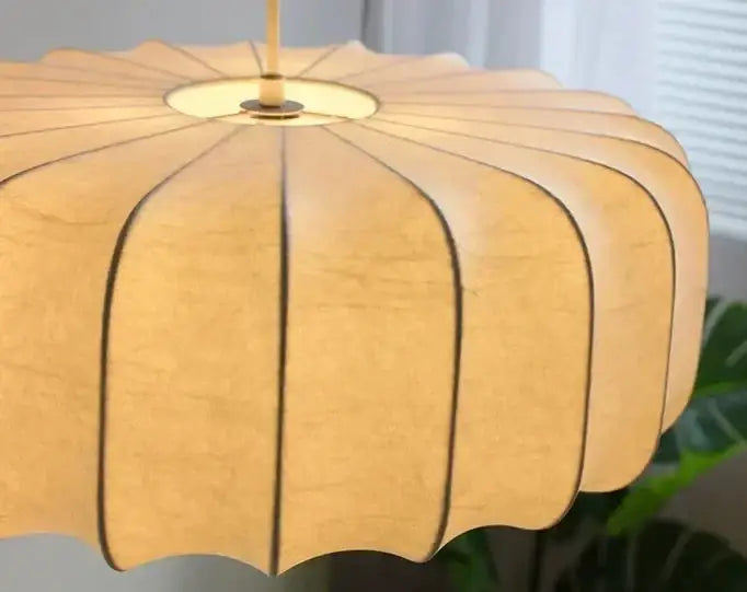 Silk Lampshade Pendant Light Fixtures for Dining Room Bedroom Living - Lamps