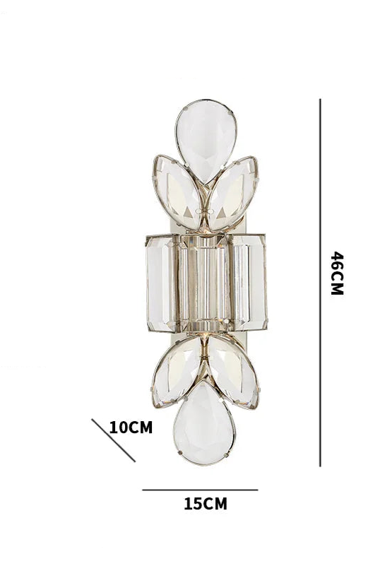 Luxury Crystal Wall Sconce – Silver Art Deco Light Fixture for High-end Interiors
