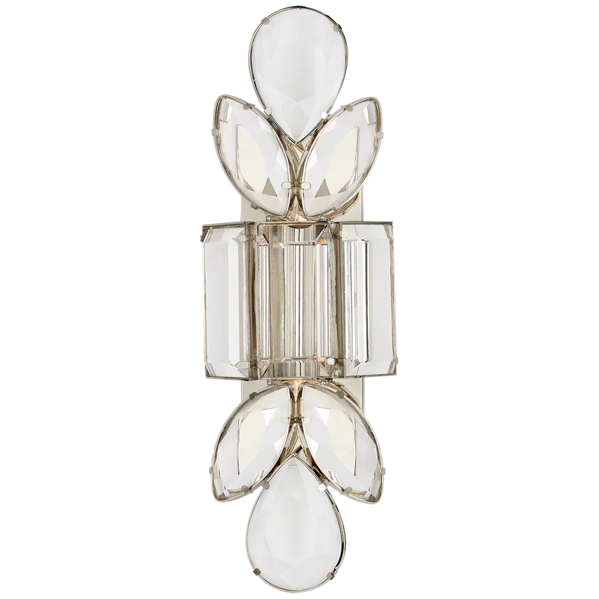 Luxury Crystal Wall Sconce – Silver Art Deco Light Fixture for High-end Interiors