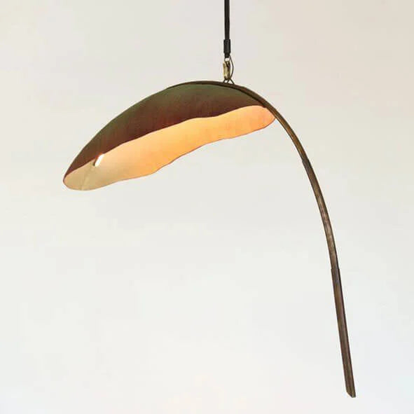 Banana leaf pendant in a reading alcove