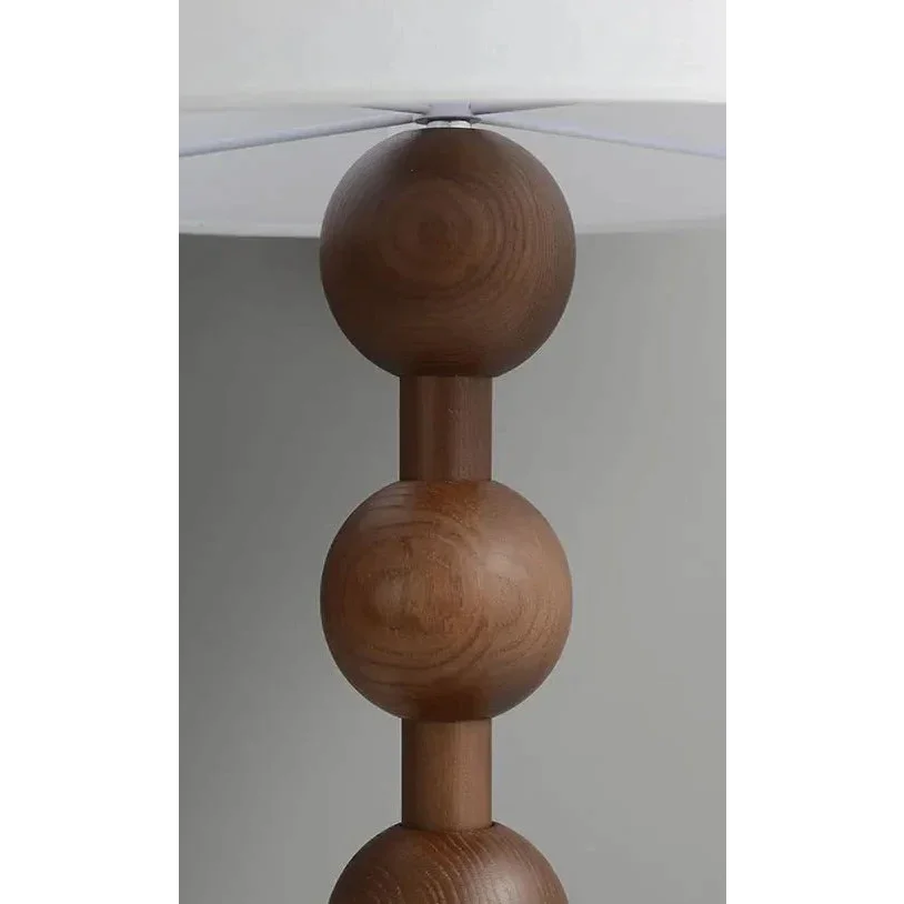 Wood & Linen Floor or Table Lamp | Touch Switch 160cm 70cm Walnut Log Dimmable Option Casalola Lights Luxury Lamps