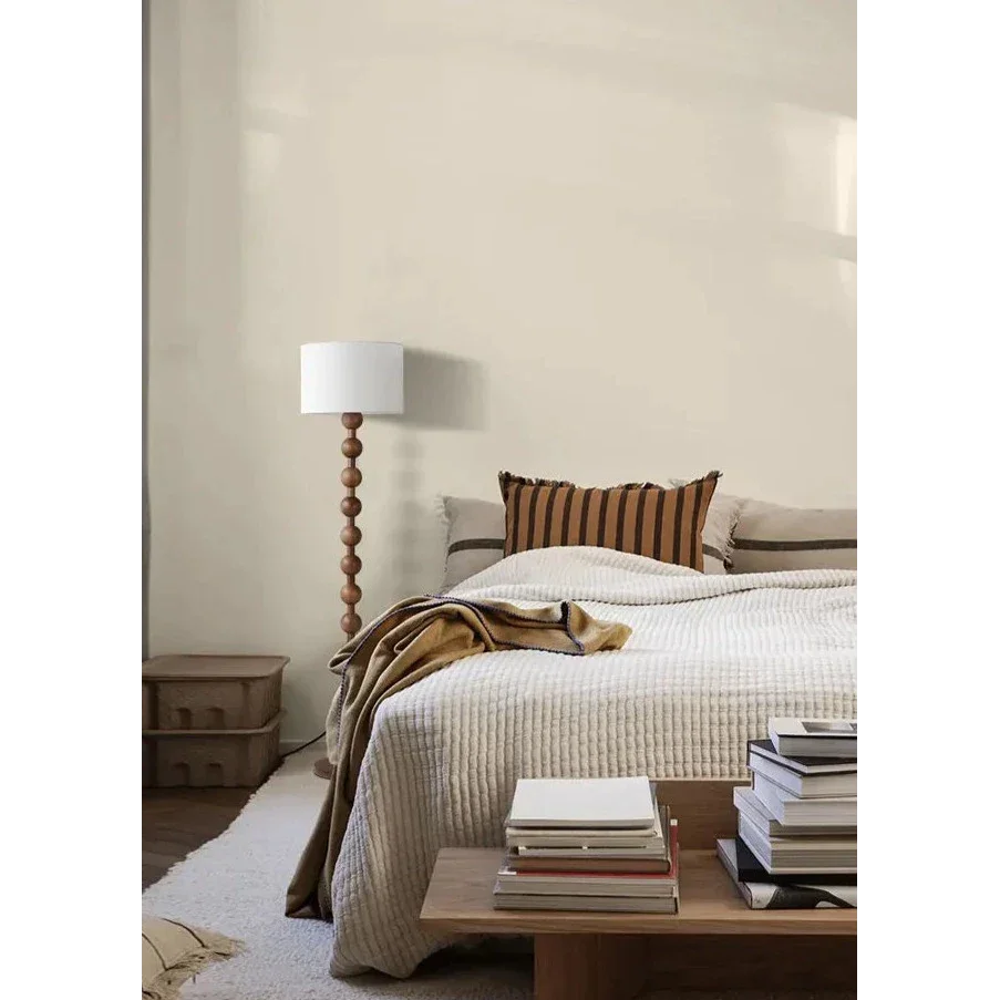 Wood & Linen Floor or Table Lamp | Touch Switch 160cm 70cm Walnut Log Dimmable Option Casalola Lights Luxury Lamps