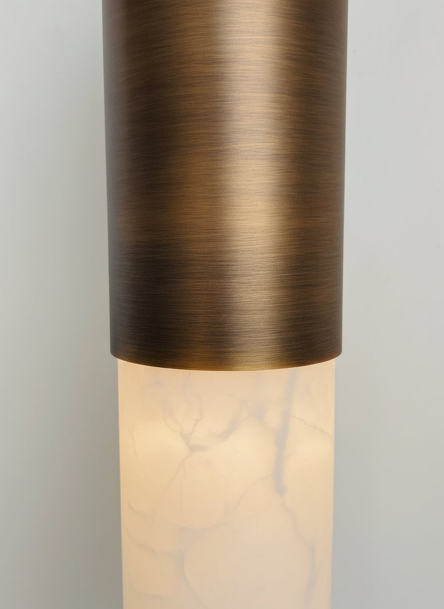 Alabaster Tube Wall Sconce – Slim 28 Cm Brass Light with Warm Led for Bedroom Hallway or Vanity Casalolalights Luxury