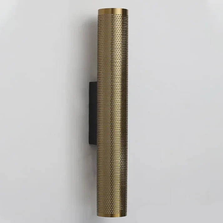 Slim Solid Brass Cylinder Wall Sconce | Low Profile Hallway Light Staircase E26/e27 40cm Casalola Lights Luxury Lamps