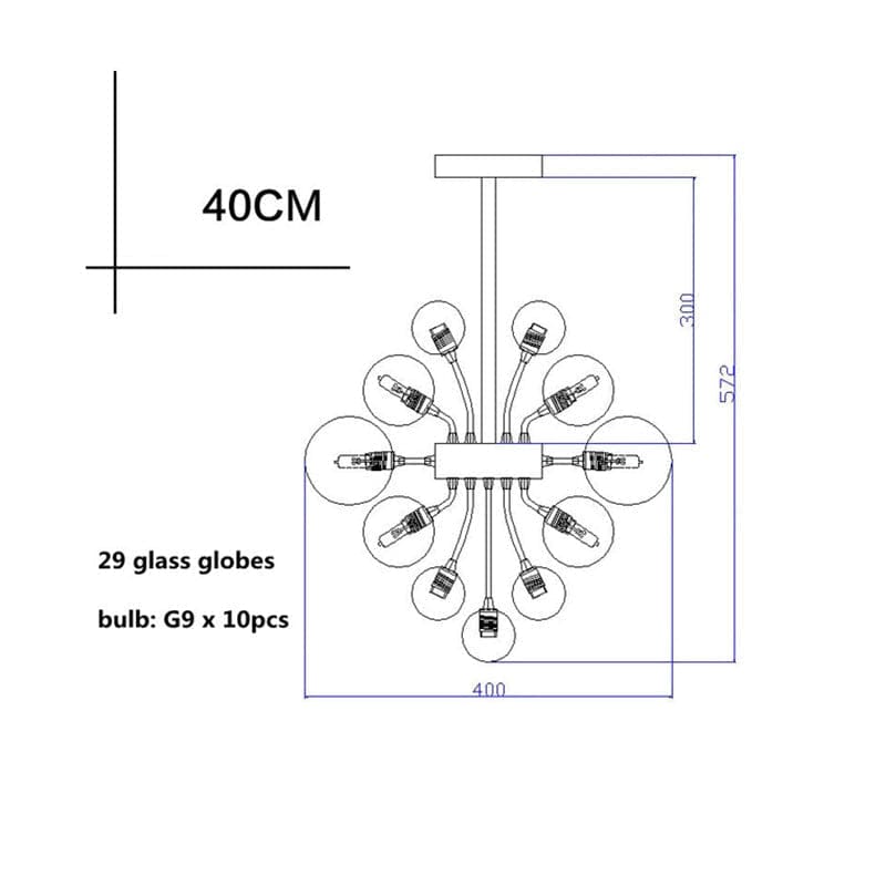 Modern Ball Glass Bubble Chandelier for Dining Room – Smoked Grey Finish | Casalola Lights - Chandeliers