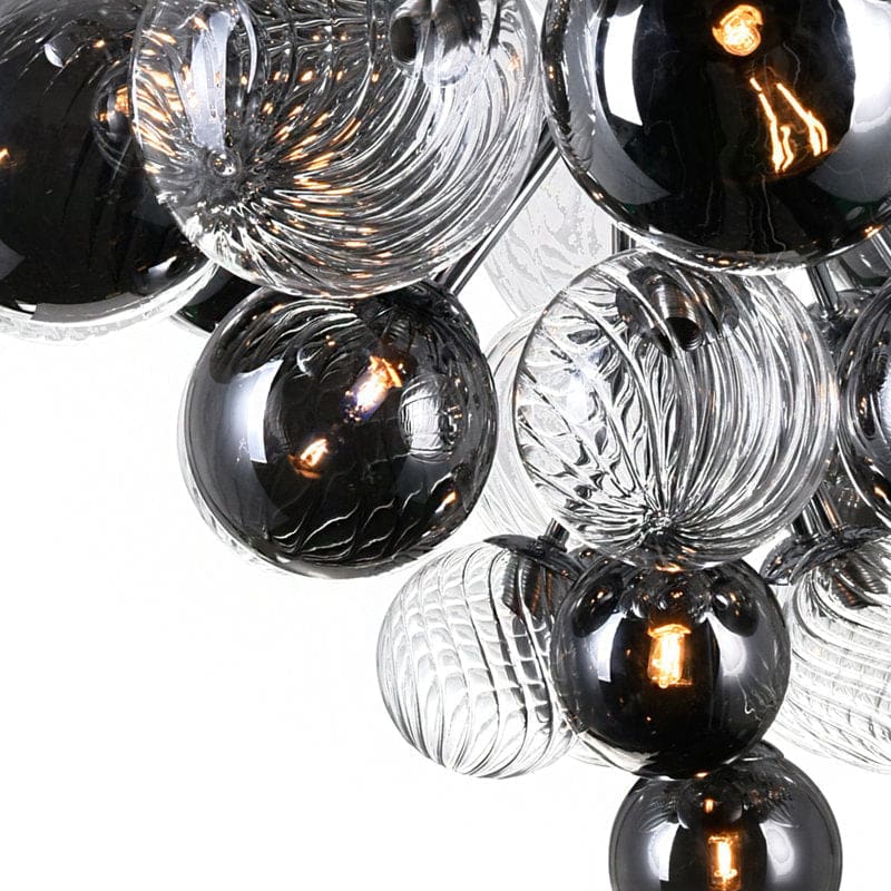 Modern Ball Glass Bubble Chandelier for Dining Room – Smoked Grey Finish | Casalola Lights - Chandeliers