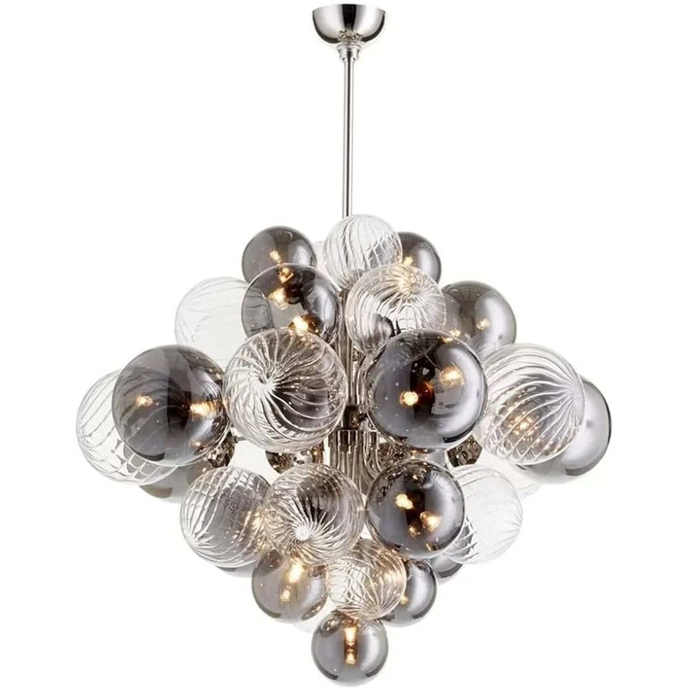 Modern Ball Glass Bubble Chandelier for Dining Room – Smoked Grey Finish | Casalola Lights Casalolalights Luxury Lamps