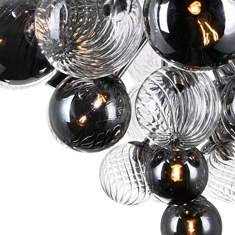 Modern Ball Glass Bubble Chandelier for Dining Room – Smoked Grey Finish | Casalola Lights Casalolalights Luxury Lamps