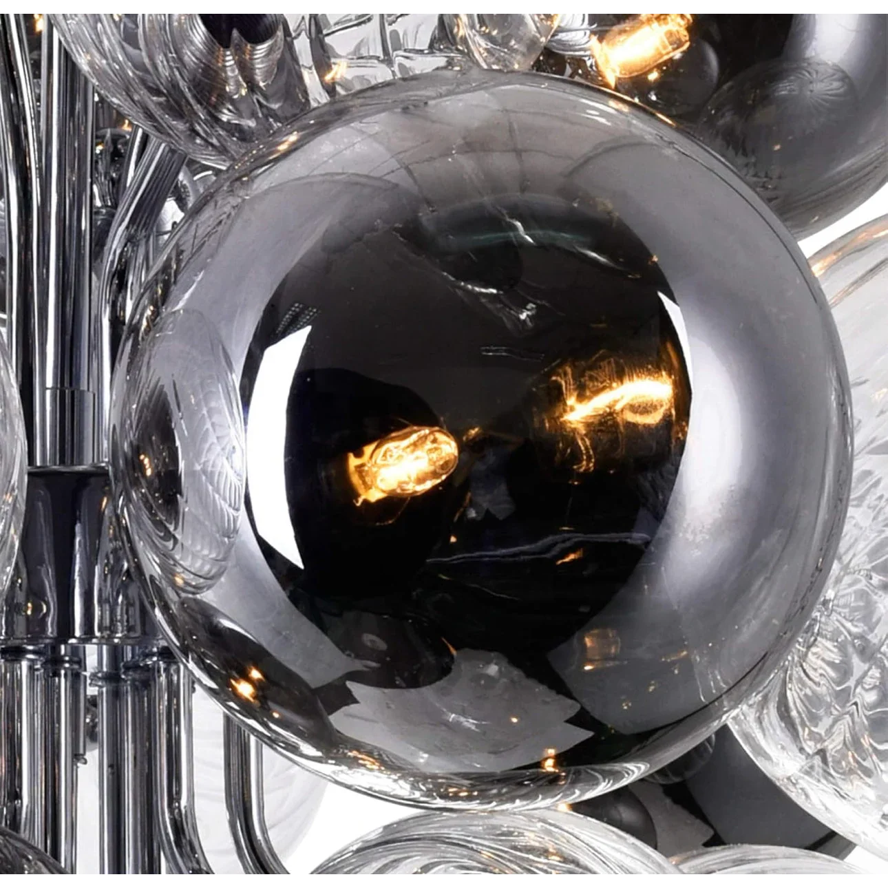 Modern Ball Glass Bubble Chandelier for Dining Room – Smoked Grey Finish | Casalola Lights Casalolalights Luxury Lamps