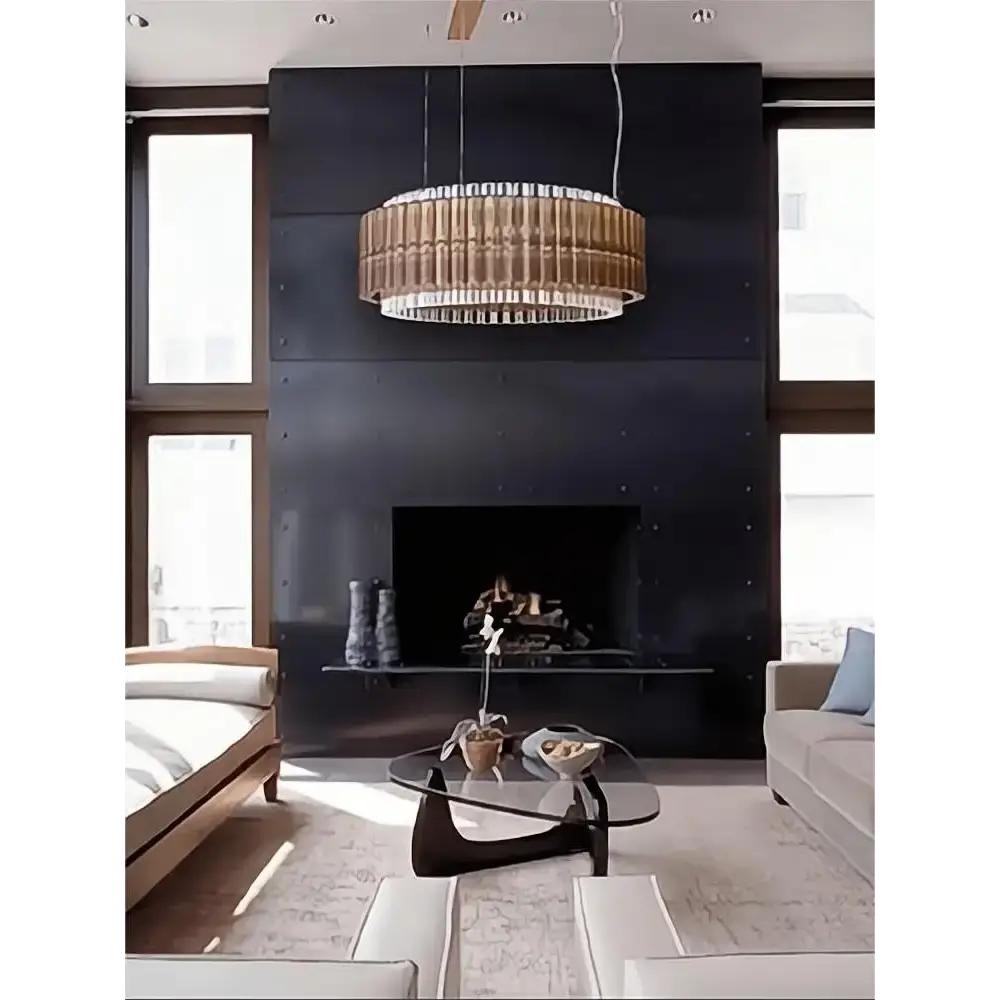 Smoked Glass Drum Chandelier | Tiered Modern Crystal Statement Light - Chandeliers