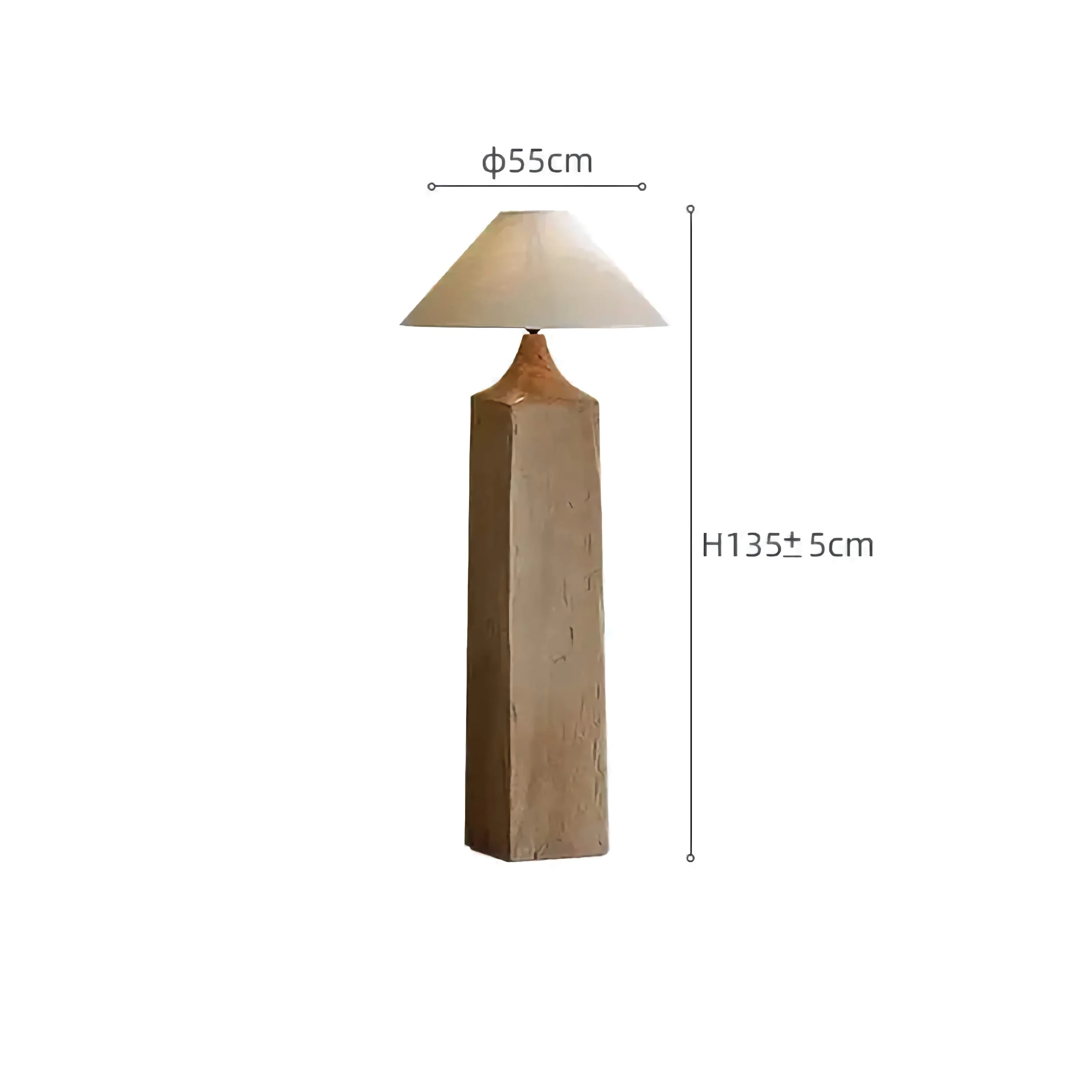 Solid Wood Columnar Floor Lamp for Living Room Bedroom Minimalist Design Japandi