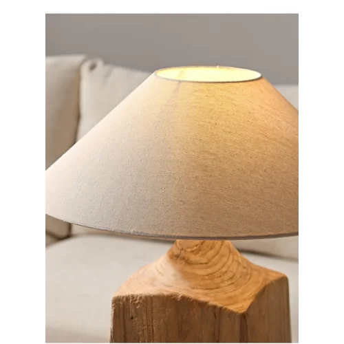 Solid Wood Columnar Floor Lamp for Living Room Bedroom Minimalist Design Japandi