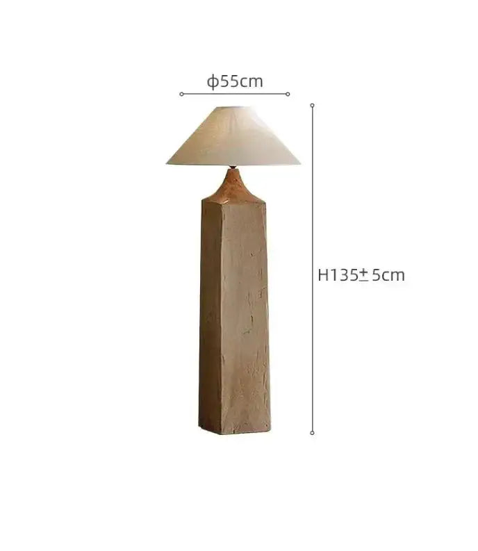 Solid Wood Columnar Floor Lamp for Living Room Bedroom Minimalist Design Japandi - Lamps