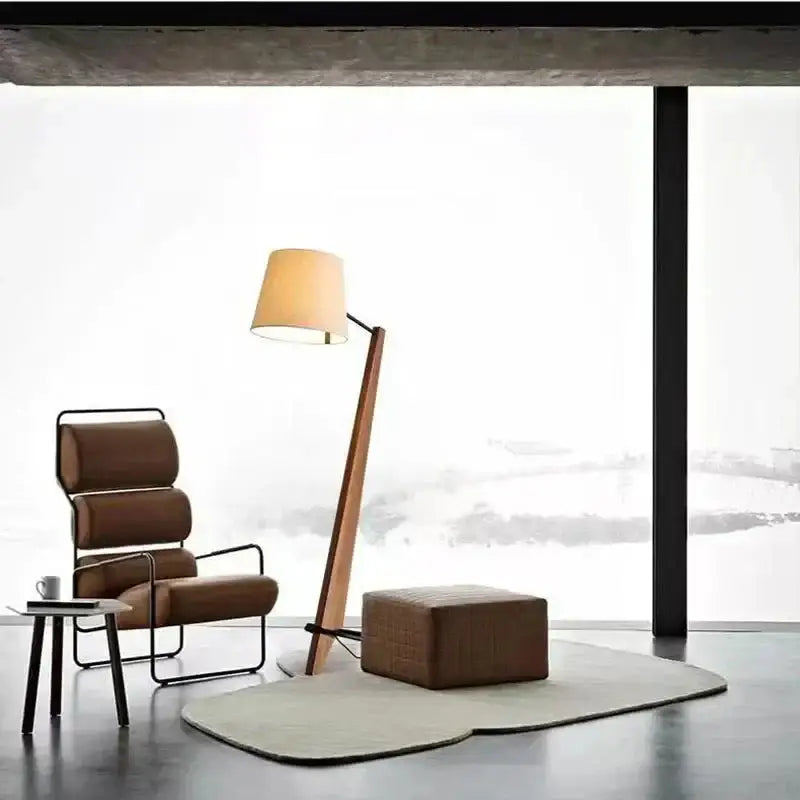 Solid Wood Giant Floor Lamp for Living Room Bedroom Japandi Lamps