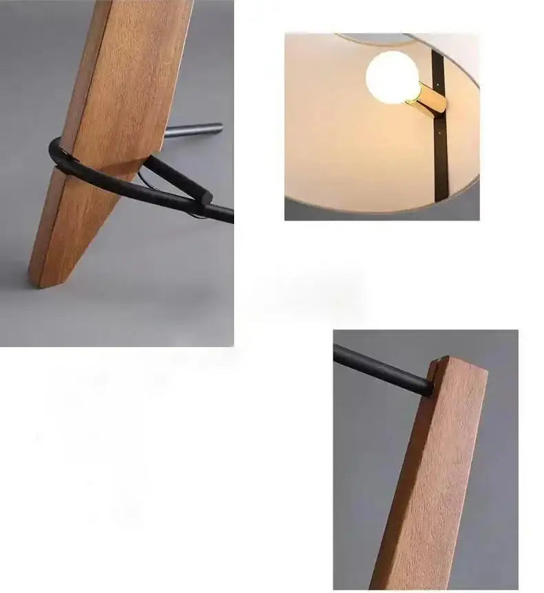Solid Wood Giant Floor Lamp for Living Room Bedroom Japandi Lamps
