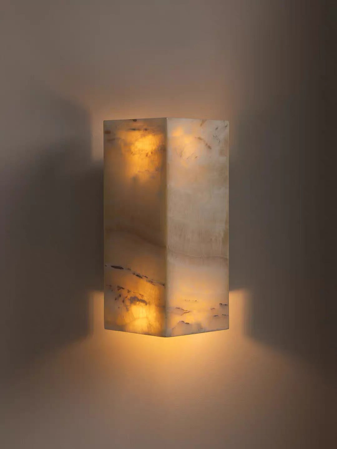 Spanish Marble Wall Sconce | Rectangular Stone Light 25cm Minimalist Hallway & Bedroom Casalolalights Luxury Lamps