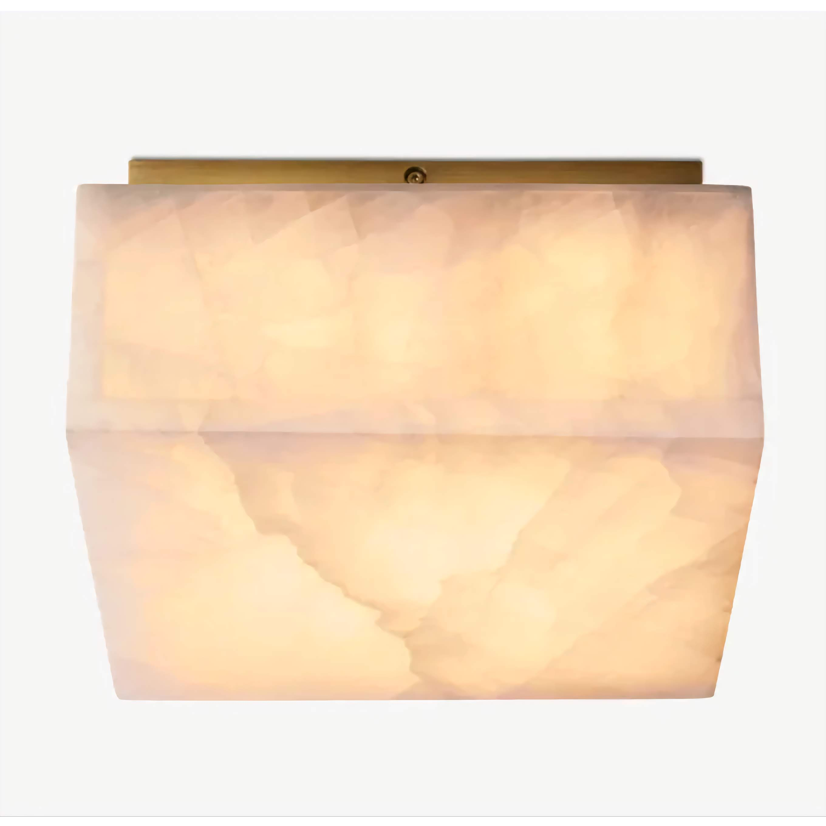 Square Alabaster Flush Mount – Copper Natural Stone Ceiling Light Casalolalights Luxury Lamps for Interior Designers