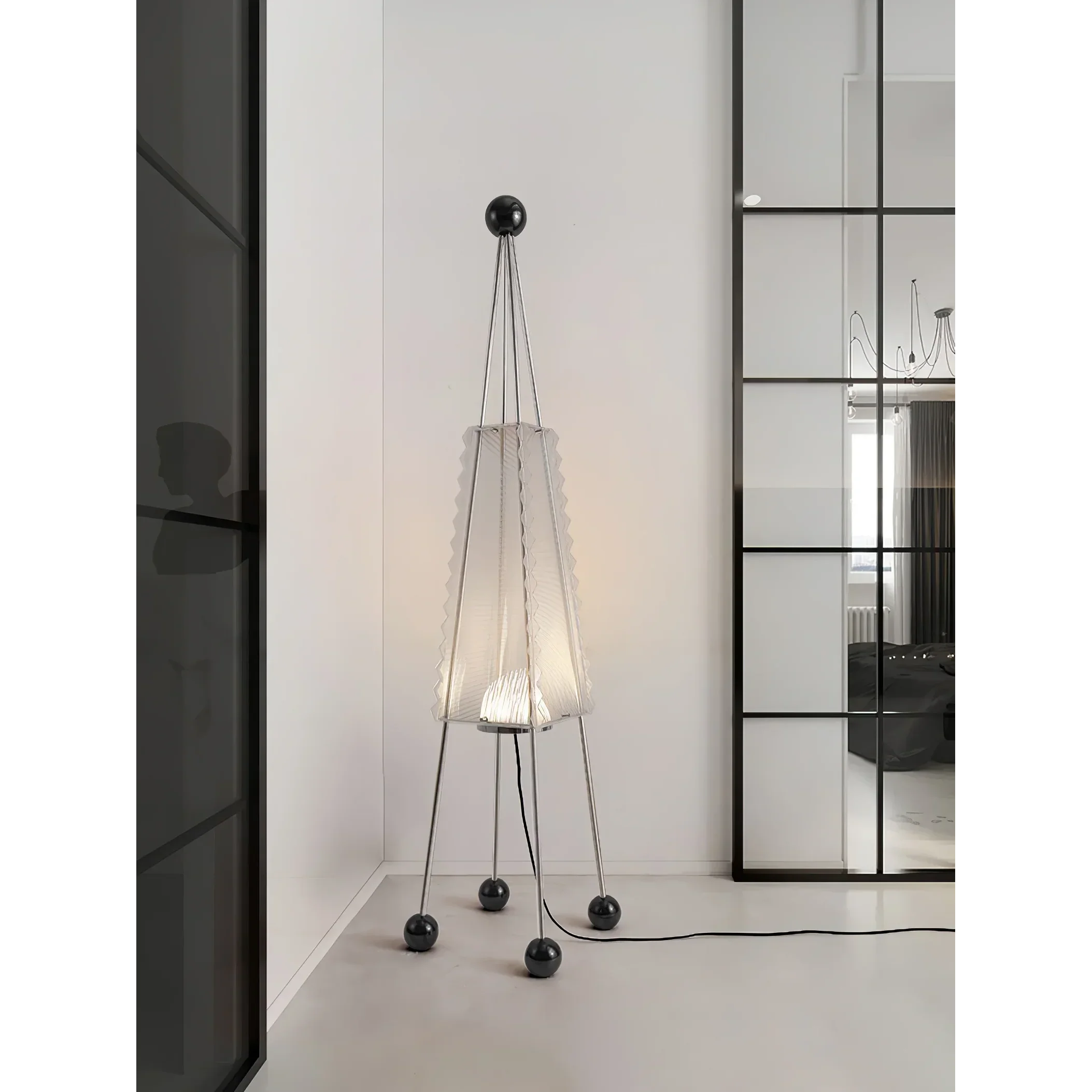 Tri-color LED tent floor lamp