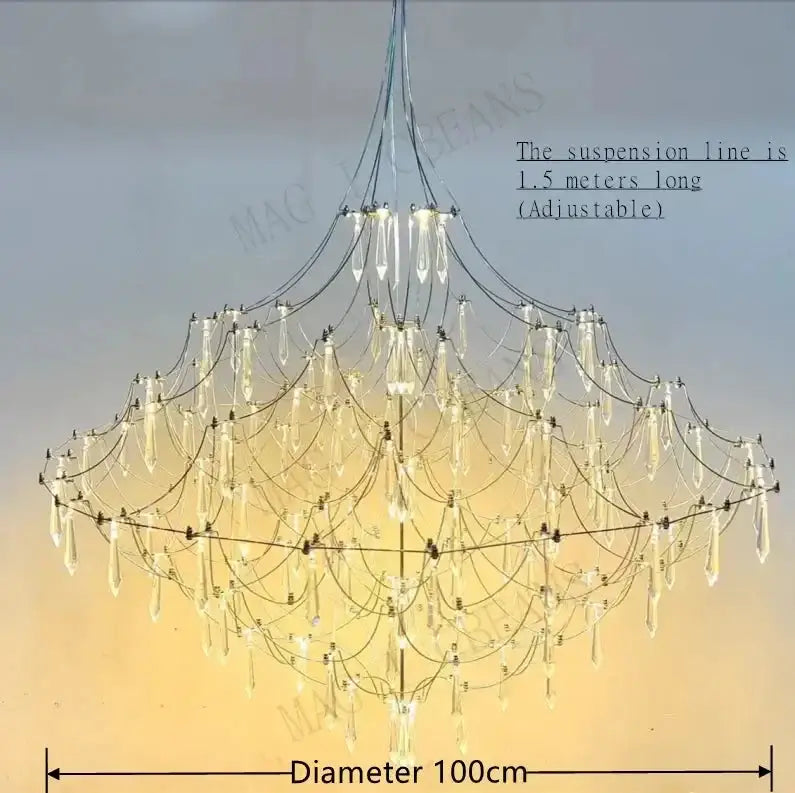 Starry Nights Crystal Chandelier Luxury Ceiling Lamp for Dining Room Kitchen Living - Chandeliers