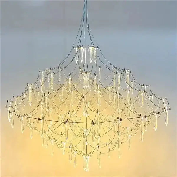 Starry Nights Crystal Chandelier Luxury Ceiling Lamp for Dining Room Kitchen Living - Chandeliers