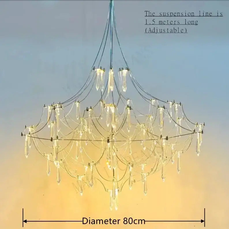 Starry Nights Crystal Chandelier Luxury Ceiling Lamp for Dining Room Kitchen Living - Chandeliers