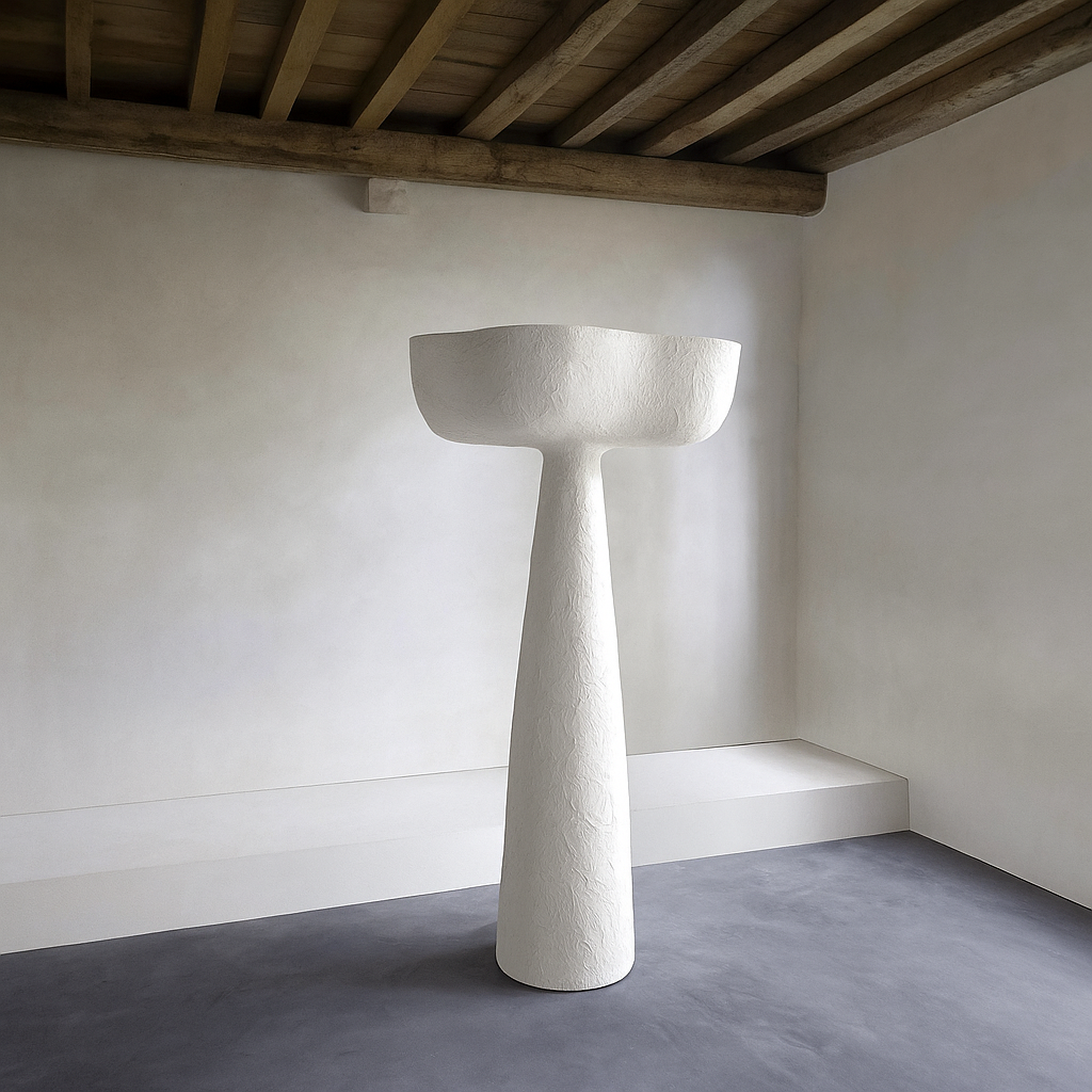 Monolithic Plaster Floor Lamp | Wabi-sabi Sculptural Design | Hand-applied Textured Finish 200cm | Casalola Lights