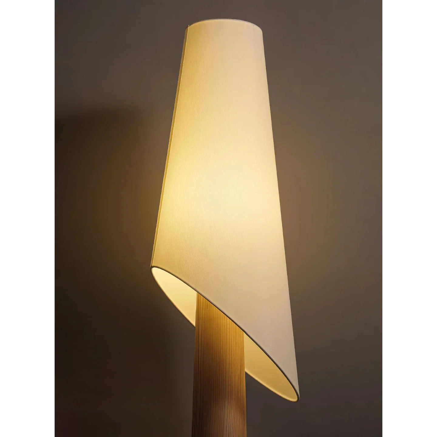 Living Room Black Ash Wood Tapered Floor Lamp – Contemporary Space Saving Accent Lighting with Warm Ambient Soft Glow