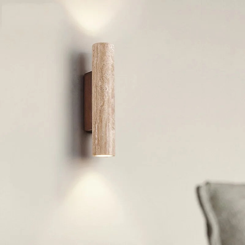Travertine Wall Sconce – Modern Cylinder Up Down Light Casalolalights Luxury Lamps for Interior Designers