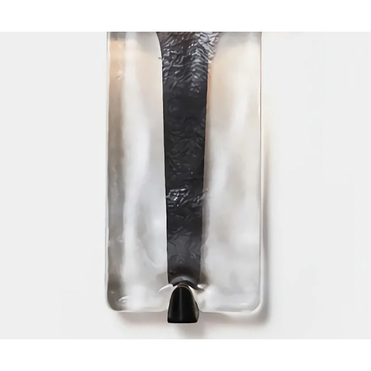 Black Textured Glass Wall Sconce Stainless Steel | Tall Hallway Pair Doorway Light E12/e14 50cm High Casalola Lights